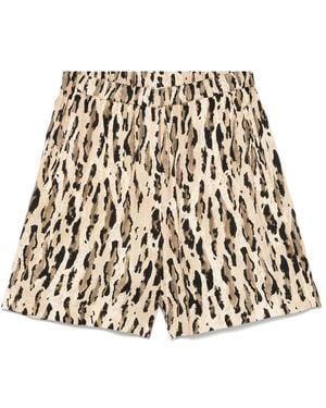 THE NINA STUDIO Animal-Print Shorts - Natural