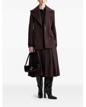 Patou Single-Breasted Belted Wool Jacket - Black