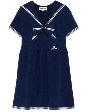 ShuShu/Tong Bow-Detail Sailor-Collar Mini Dress - Blue