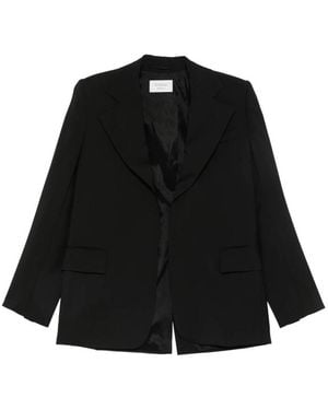 Sportmax Tenace Peak-Lapel Single-Breasted Blazer - Black