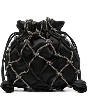 Rosantica Crystal-Embellished Mini Bag - Black