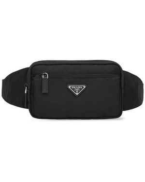 Prada Logo-Plaque Belt Bag - Black