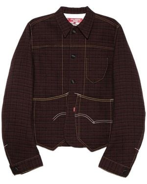 Junya Watanabe X Levi's Check Contrast-Stitch Shirt Jacket - Brown