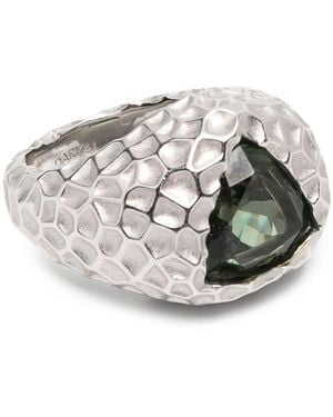 DARKAI Hammered-Effect Trillion-Cut Ring - Grey