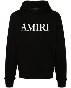 Amiri Logo-Lettering Cotton Hoodie - Black