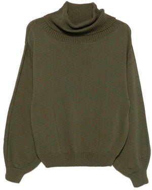 Baserange Ribbed-Knit Roll-Neck Jumper - Green