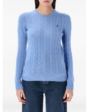 Ralph Lauren Cable-Knit Crewneck Jumper - Blue