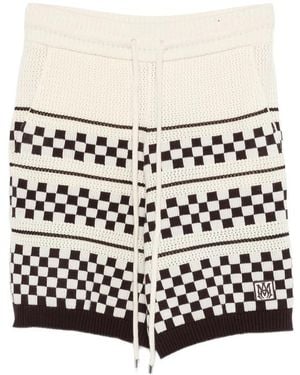Amiri Check Drawstring Shorts - White