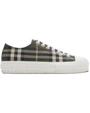 Burberry Checked Trainers - Grey