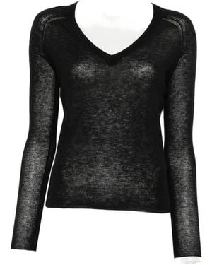JOSEPH Cetus V-Neck Top - Black