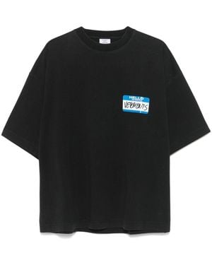 Vetements Name Tag T-Shirt - Black