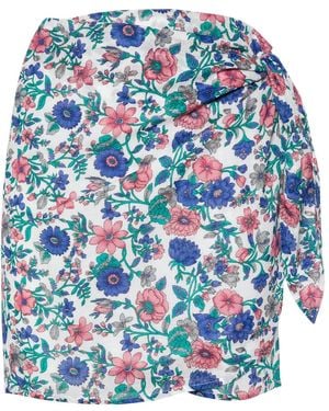 Louise Misha Charlie Floral-Print Mini Skirt - Blue