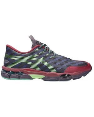 Asics Mesh Woven-Panel Sneakers - Blue