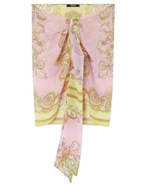 Versace Printed Foulard Skirt - Pink