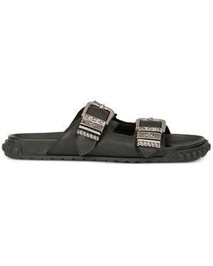 Ash Buckle-Strap Leather Sandals - Black