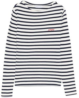 Maison Labiche Colombier Stripe Boat-Neck T-Shirt - Blue