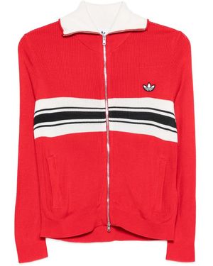 Adidas by Wales Bonner Zip Striped Sweat - Red