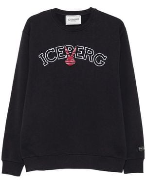 Iceberg Logo-Embroidered Sweatshirt - Black