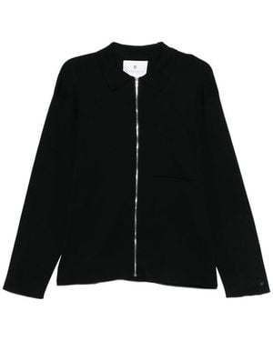 Seven Gauge Zip Front Cardigan - Black