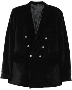 Reveres 1949 Double-Breasted Velvet Jacket - Black