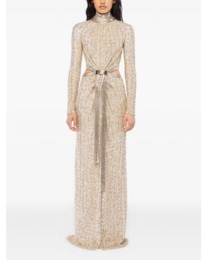 Rabanne Sequin-Embellished Cut-Out Dress - Natural