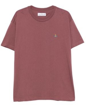 Vivienne Westwood Orb-Embroidered T-Shirt - Purple