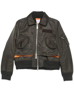 Sacai Layered-Design Zip-Up Jacket - Black