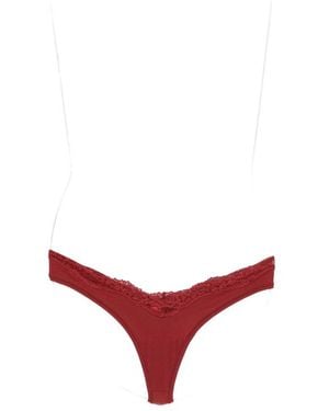 Skims Lace-Trim Thong - Red