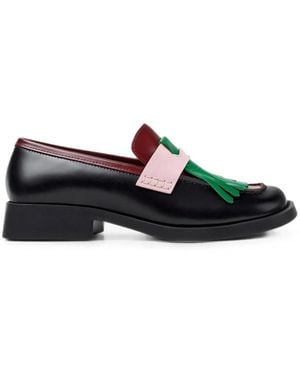 Camper Twins Fringed Leather Loafers - Blue