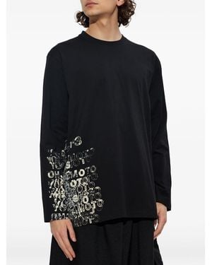 Y-3 Graphic Long-Sleeved T-Shirt - Black