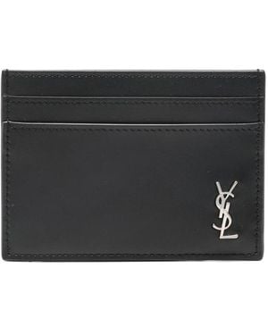 Saint Laurent Cassandre-Plaque Card Holder - Black