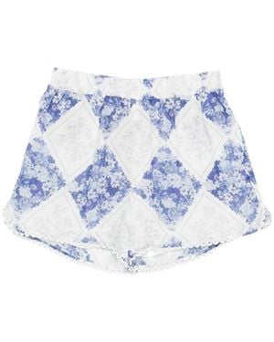 Twinset Floral-Print Shorts - Blue