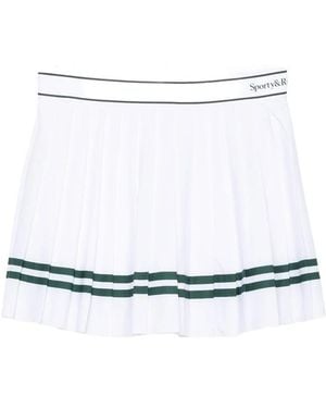 Sporty & Rich Pleated Striped Skirt - White