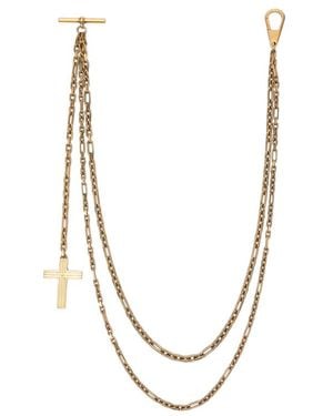 KHAITE Cross-Pendant Layered-Chain Keyring - Metallic