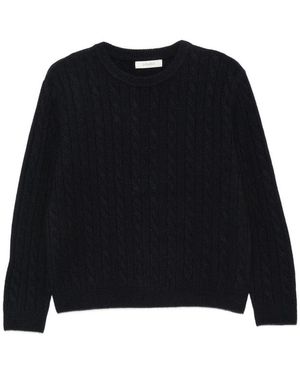 JC Sophie Pancho Cable-Knit Crew-Neck Jumper - Black