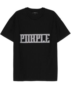 Purple Brand Embellished T-Shirt - Black