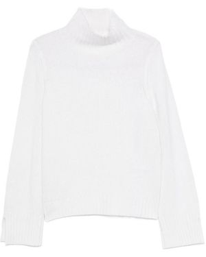 Allude Ribbed Roll-Neck Jumper - White