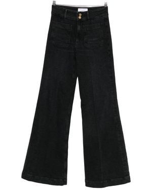 The Seafarer Patch-Pocket Wide-Leg Jeans - Black