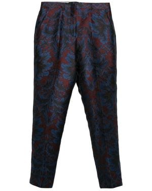 Etro Damask-Print Trousers - Blue