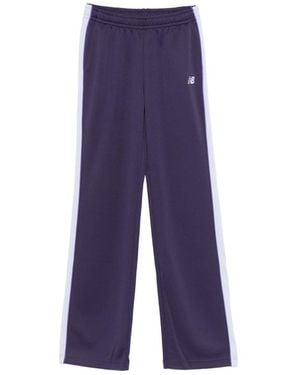 New Balance Interlock Logo-Embroidered Track Trousers - Purple