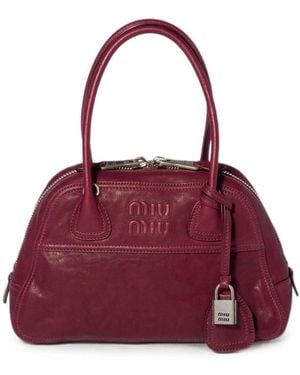Miu Miu Vivant Nappa Leather Bag - Purple