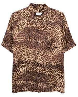 Ernest W. Baker Animal-Print Short-Sleeve Shirt - Brown