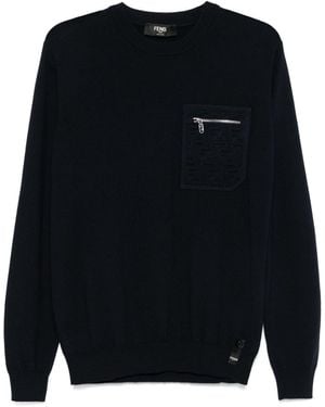 Fendi Ff-Pattern Jumper - Blue