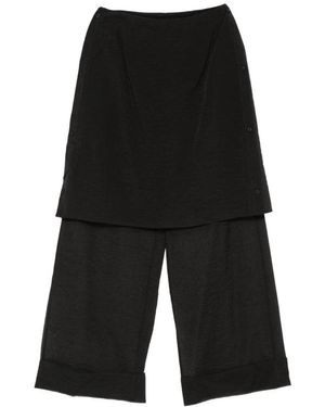 Viktoria Chan Zip-Fatening Palazzo Trousers - Black