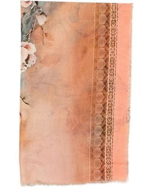 D'Aniello Floral Print Scarf - Orange