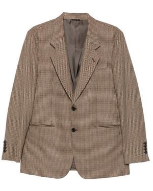 Reveres 1949 Houndstooth-Pattern Blazer - Brown
