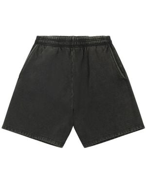 Entire studios Elastic-Waistband Cotton Track Shorts - Black