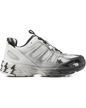 44 Label Group Mesh-Panel Lace-Up Trainers - Grey