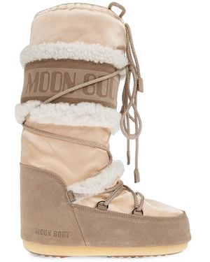 Moon Boot Icon Pearly Plus Pale Peach & Boots - Natural
