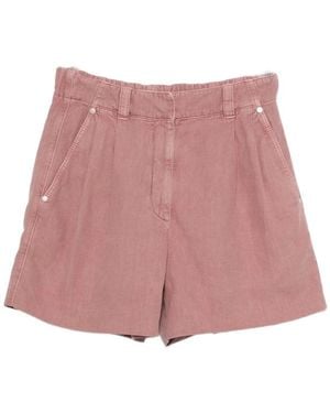 Brunello Cucinelli Garment-Dyed Pleated Shorts - Pink